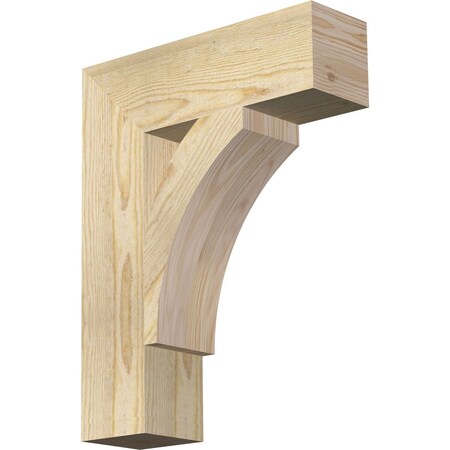 Ekena Millwork Thorton Block Rough Sawn Bracket, Douglas Fir, 4"W x 14"D x 18"H BKT04X14X18THR05RDF